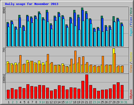 Daily usage for November 2013