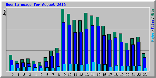 Hourly usage for August 2012