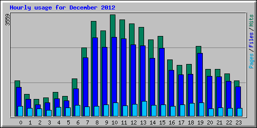 Hourly usage for December 2012