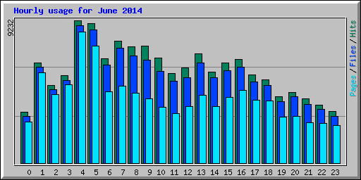 Hourly usage for June 2014