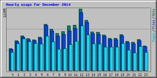 Hourly usage for December 2014