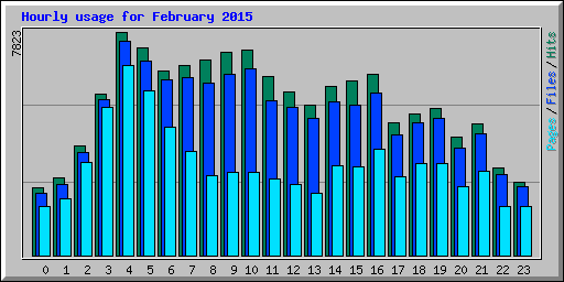 Hourly usage for February 2015