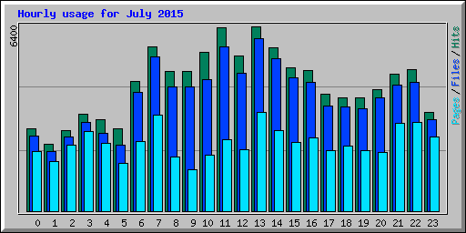 Hourly usage for July 2015