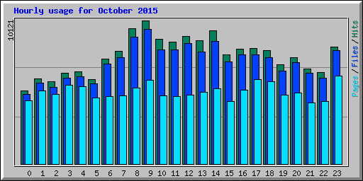 Hourly usage for October 2015