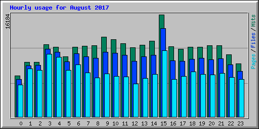 Hourly usage for August 2017