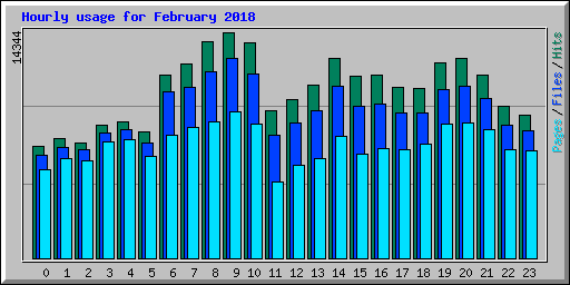 Hourly usage for February 2018